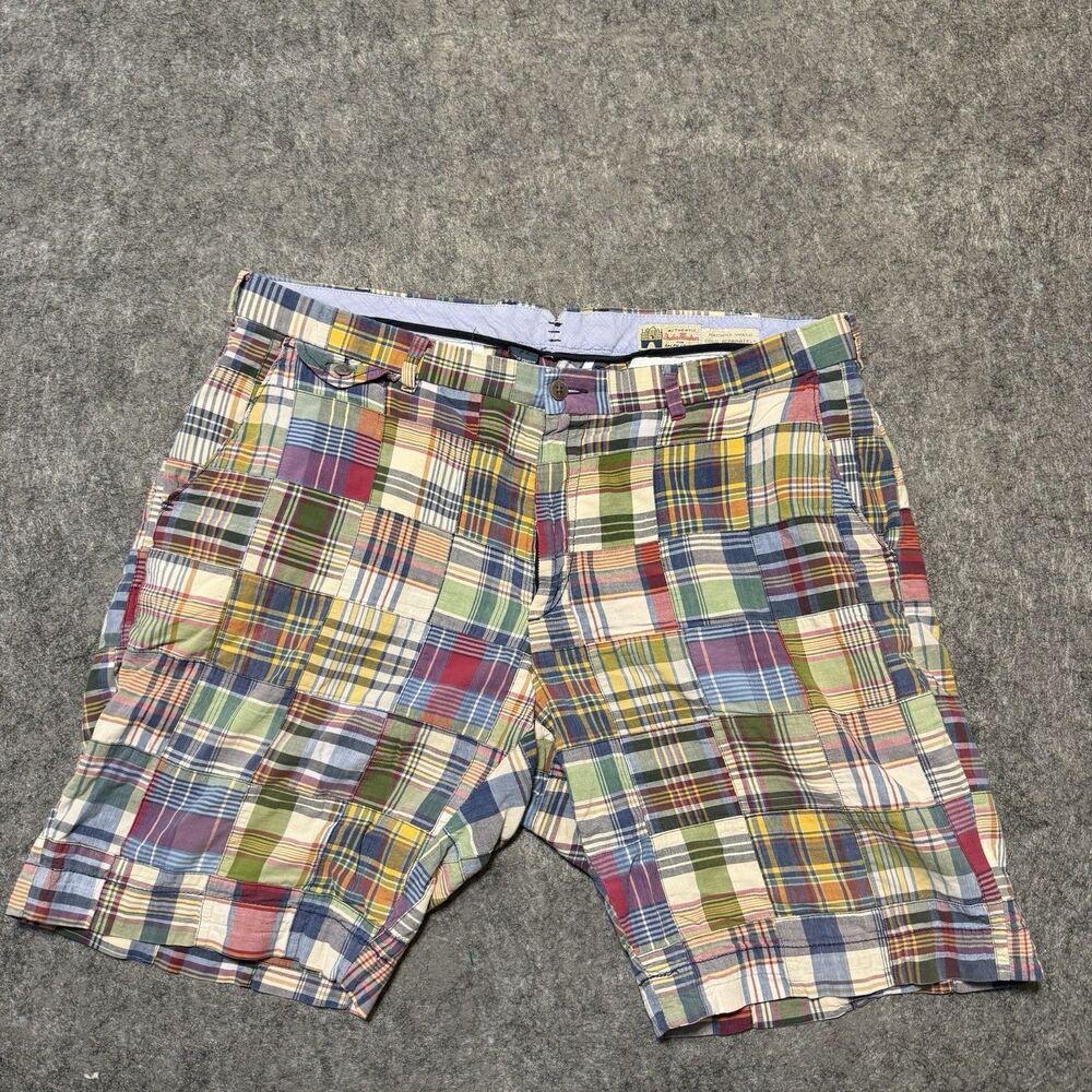Vintage 90s Polo Ralph Lauren Mens Indian Madras Shorts Size 38 Plaid Colorblock